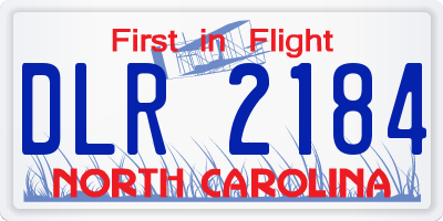 NC license plate DLR2184