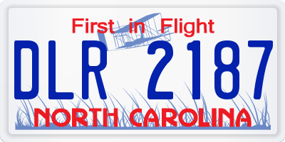 NC license plate DLR2187