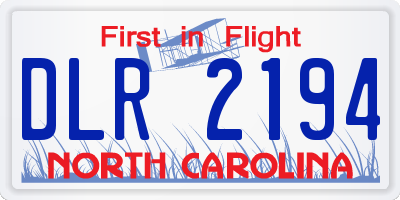 NC license plate DLR2194