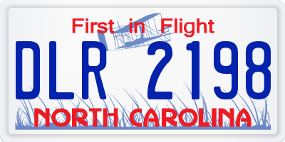 NC license plate DLR2198