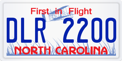 NC license plate DLR2200