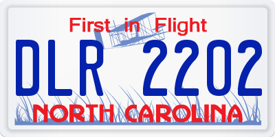 NC license plate DLR2202
