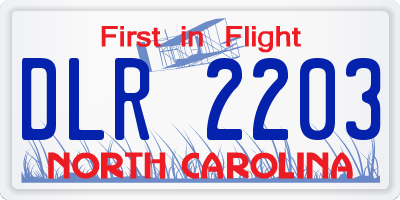 NC license plate DLR2203