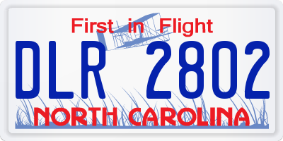 NC license plate DLR2802