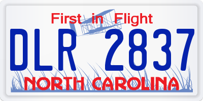 NC license plate DLR2837