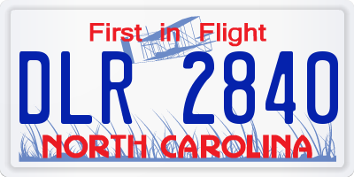 NC license plate DLR2840