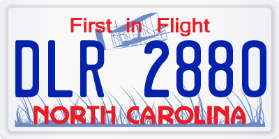 NC license plate DLR2880