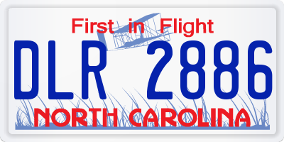 NC license plate DLR2886