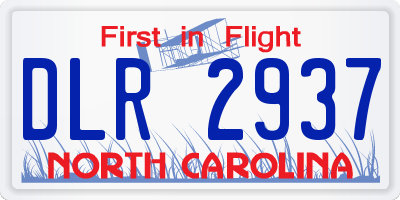 NC license plate DLR2937