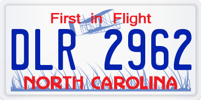 NC license plate DLR2962
