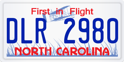 NC license plate DLR2980