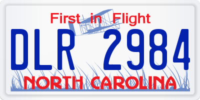 NC license plate DLR2984