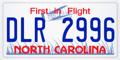 NC license plate DLR2996
