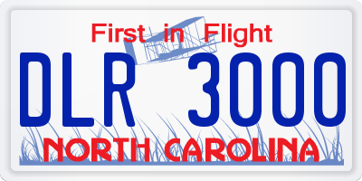 NC license plate DLR3000