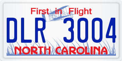 NC license plate DLR3004