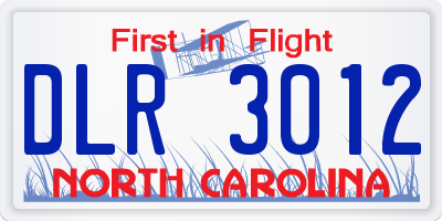 NC license plate DLR3012