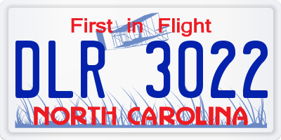 NC license plate DLR3022