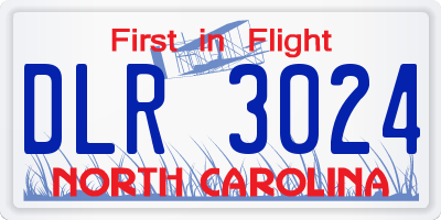 NC license plate DLR3024