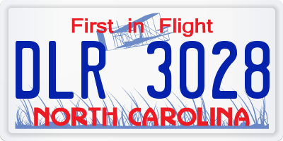 NC license plate DLR3028