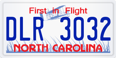 NC license plate DLR3032