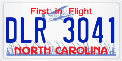 NC license plate DLR3041