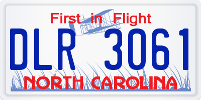 NC license plate DLR3061