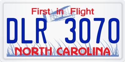 NC license plate DLR3070