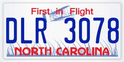 NC license plate DLR3078
