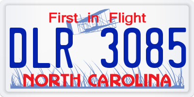 NC license plate DLR3085