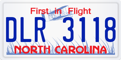 NC license plate DLR3118
