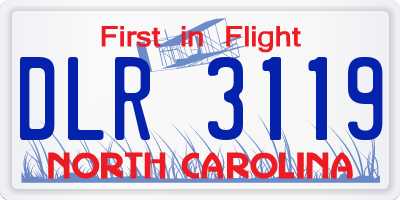 NC license plate DLR3119