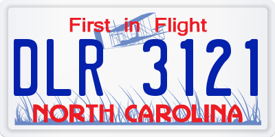 NC license plate DLR3121