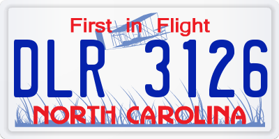 NC license plate DLR3126