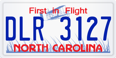 NC license plate DLR3127
