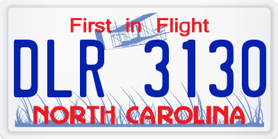 NC license plate DLR3130