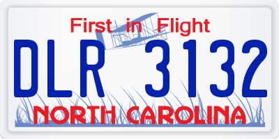 NC license plate DLR3132