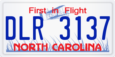 NC license plate DLR3137