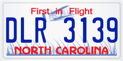 NC license plate DLR3139