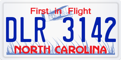 NC license plate DLR3142