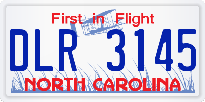 NC license plate DLR3145