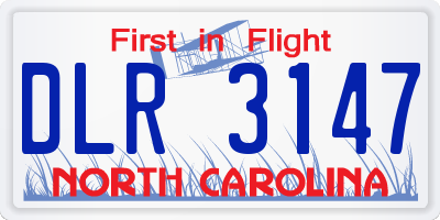 NC license plate DLR3147
