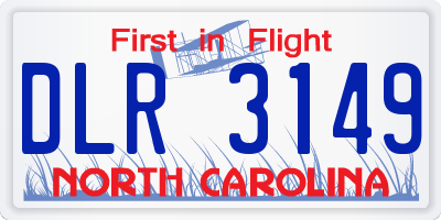 NC license plate DLR3149