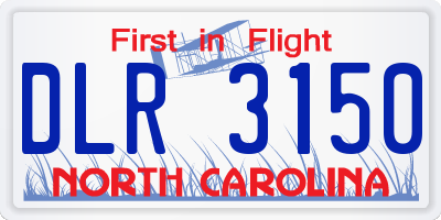 NC license plate DLR3150