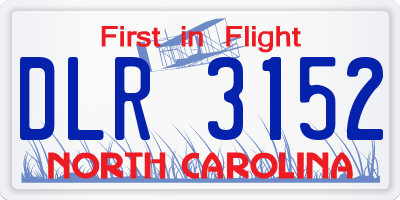 NC license plate DLR3152