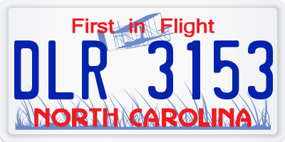 NC license plate DLR3153