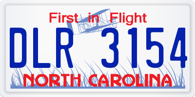 NC license plate DLR3154