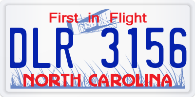NC license plate DLR3156