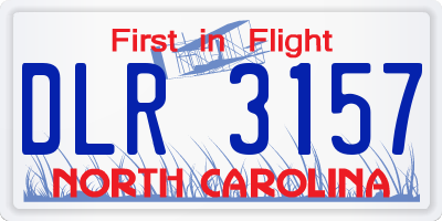 NC license plate DLR3157