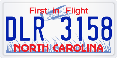 NC license plate DLR3158