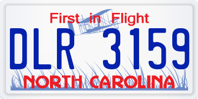 NC license plate DLR3159